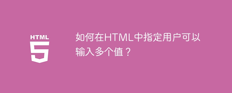 如何在HTML中指定用户可以输入多个值？