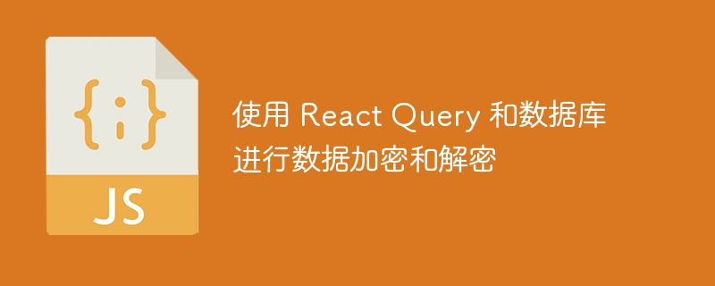 使用 React Query 和数据库进行数据加密和解密