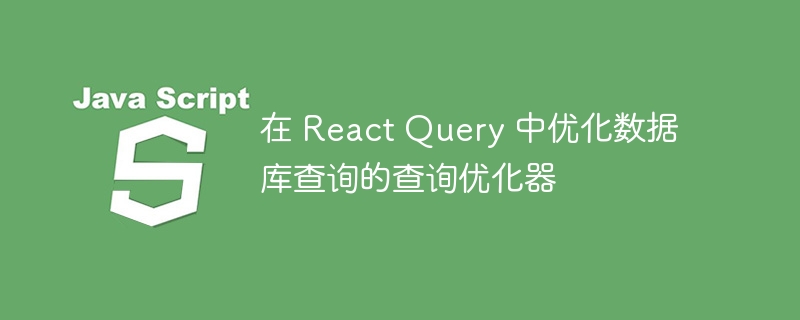 在 React Query 中优化数据库查询的查询优化器