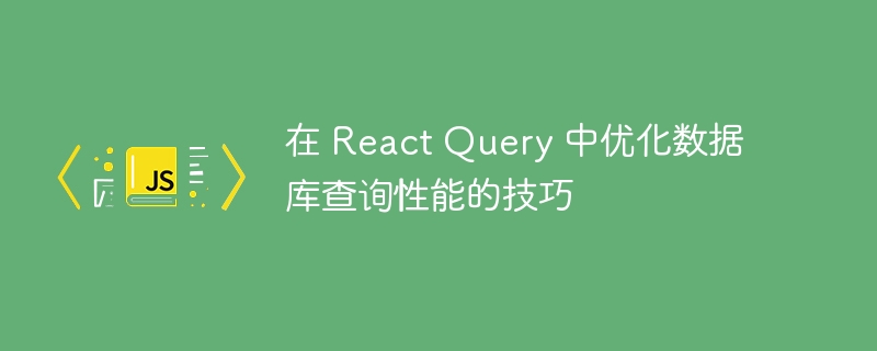 在 React Query 中优化数据库查询性能的技巧