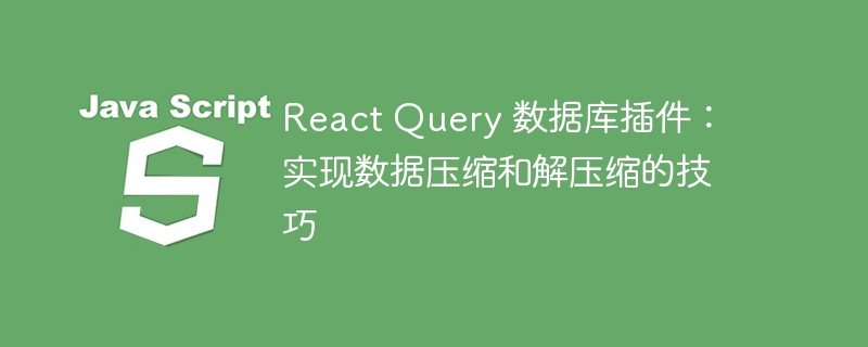 React Query 数据库插件：实现数据压缩和解压缩的技巧