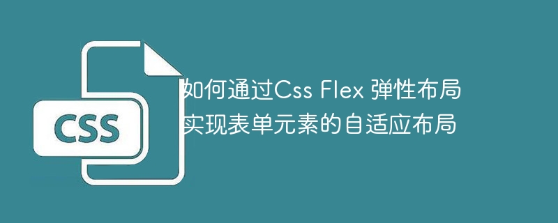 如何通过Css Flex 弹性布局实现表单元素的自适应布局