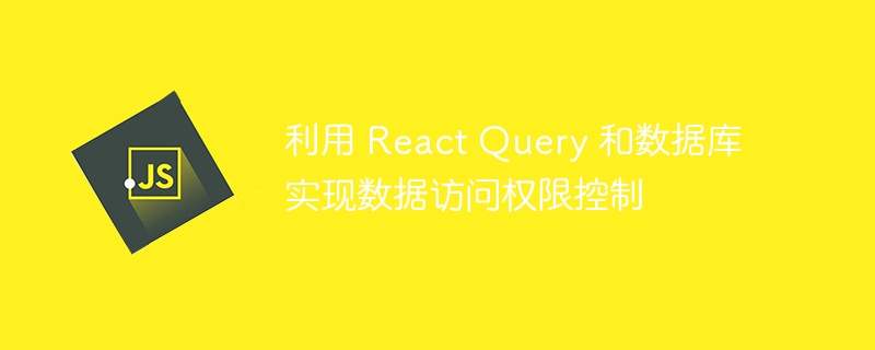 利用 React Query 和数据库实现数据访问权限控制