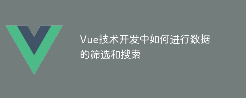 Vue技术开发中如何进行数据的筛选和搜索