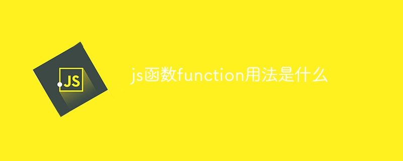 2023js函数function用法是什么