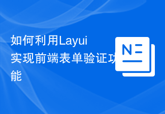 2023如何利用Layui实现前端表单验证功能