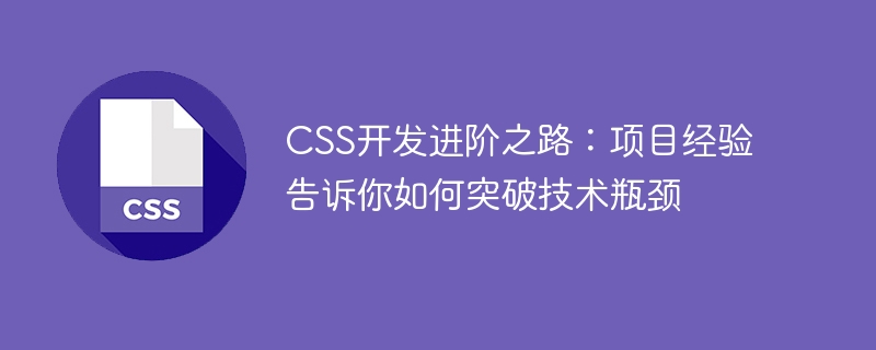 CSS开发进阶之路：项目经验告诉你如何突破技术瓶颈