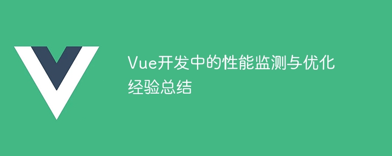 Vue开发中的性能监测与优化经验总结