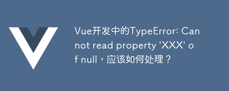 Vue开发中的TypeError: Cannot read property \'XXX\' of null，应该如何处理？