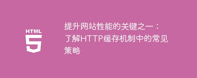 提升网站性能的关键之一：了解HTTP缓存机制中的常见策略